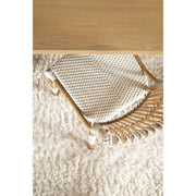Essentials For Living Tulum Dining Chair ~ White & Stone Synthetic With Natural Rattan Frame