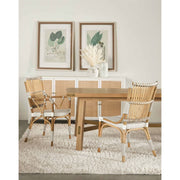 Essentials For Living Tulum Dining Chair ~ White & Stone Synthetic With Natural Rattan Frame