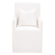 Essentials For Living Shelter Slipcover Arm Chair With Casters Dining Chair ~ LiveSmart Peyton-Pearl