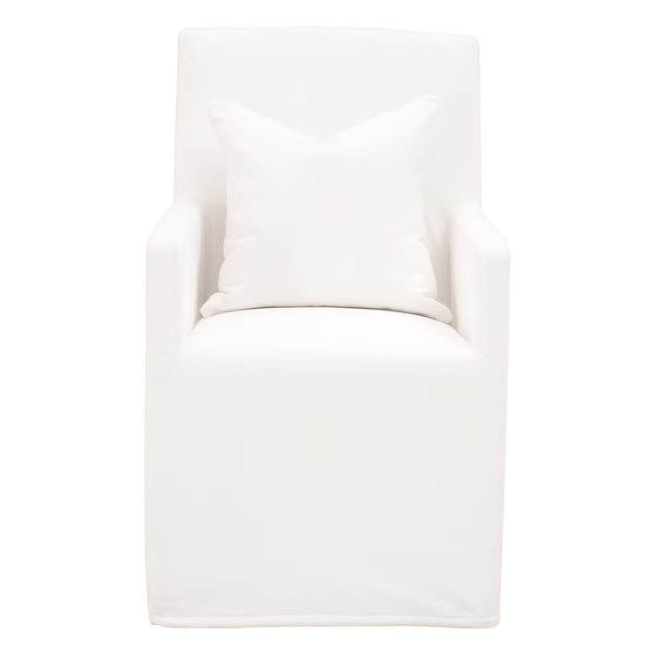 Essentials For Living Shelter Slipcover Arm Chair With Casters Dining Chair ~ LiveSmart Peyton-Pearl