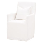Essentials For Living Shelter Slipcover Arm Chair With Casters Dining Chair ~ LiveSmart Peyton-Pearl