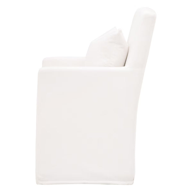 Essentials For Living Shelter Slipcover Arm Chair With Casters Dining Chair ~ LiveSmart Peyton-Pearl