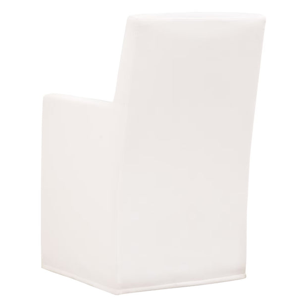 Essentials For Living Shelter Slipcover Arm Chair With Casters Dining Chair ~ LiveSmart Peyton-Pearl