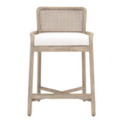 Essentials For Living Avalon Counter Stool ~ LiveSmart Peyton Pearl With Natural Gray Mahogany Frame
