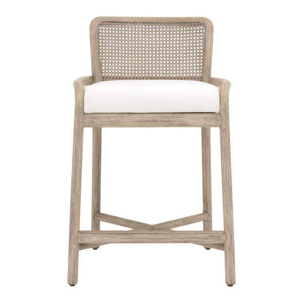 Essentials For Living Avalon Counter Stool ~ LiveSmart Peyton Pearl With Natural Gray Mahogany Frame