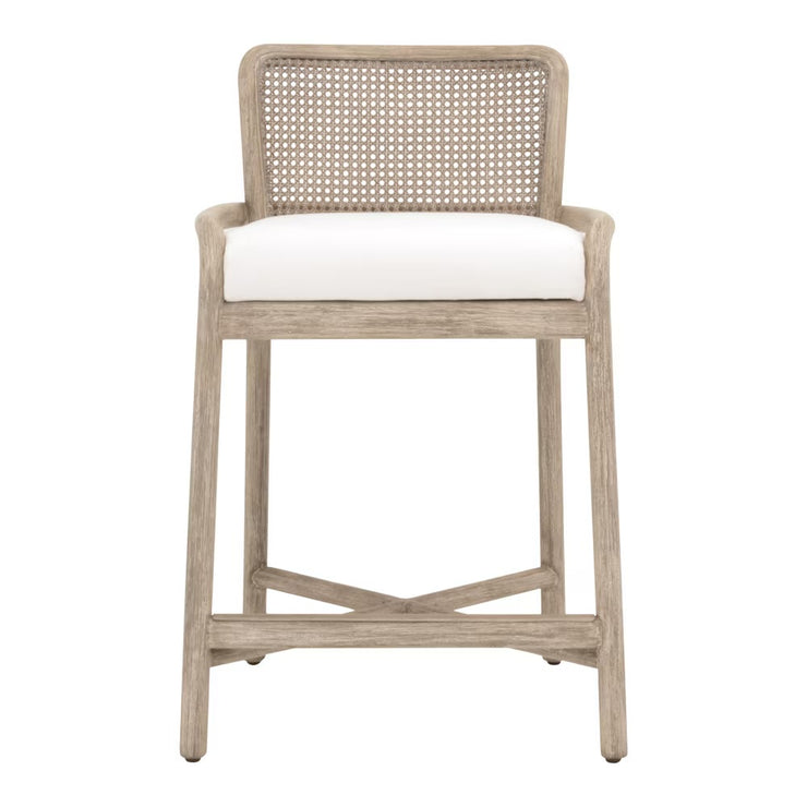 Essentials For Living Avalon Counter Stool ~ LiveSmart Peyton Pearl With Natural Gray Mahogany Frame