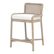 Essentials For Living Avalon Counter Stool ~ LiveSmart Peyton Pearl With Natural Gray Mahogany Frame