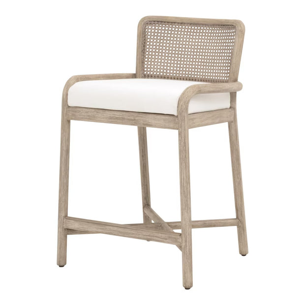 Essentials For Living Avalon Counter Stool ~ LiveSmart Peyton Pearl With Natural Gray Mahogany Frame