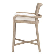 Essentials For Living Avalon Counter Stool ~ LiveSmart Peyton Pearl With Natural Gray Mahogany Frame