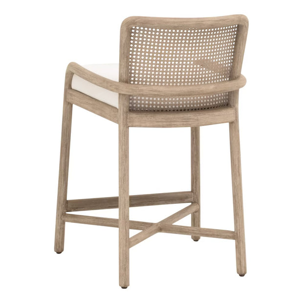 Essentials For Living Avalon Counter Stool ~ LiveSmart Peyton Pearl With Natural Gray Mahogany Frame