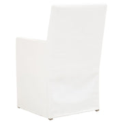 Essentials For Living Shelter Slipcover Arm Dining Chair ~ LiveSmart Peyton-Pearl With Natural Gray Birch Frame