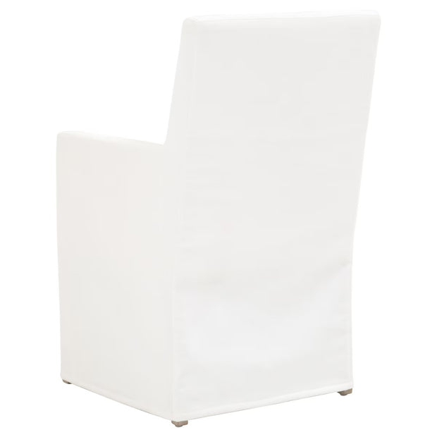 Essentials For Living Shelter Slipcover Arm Dining Chair ~ LiveSmart Peyton-Pearl With Natural Gray Birch Frame