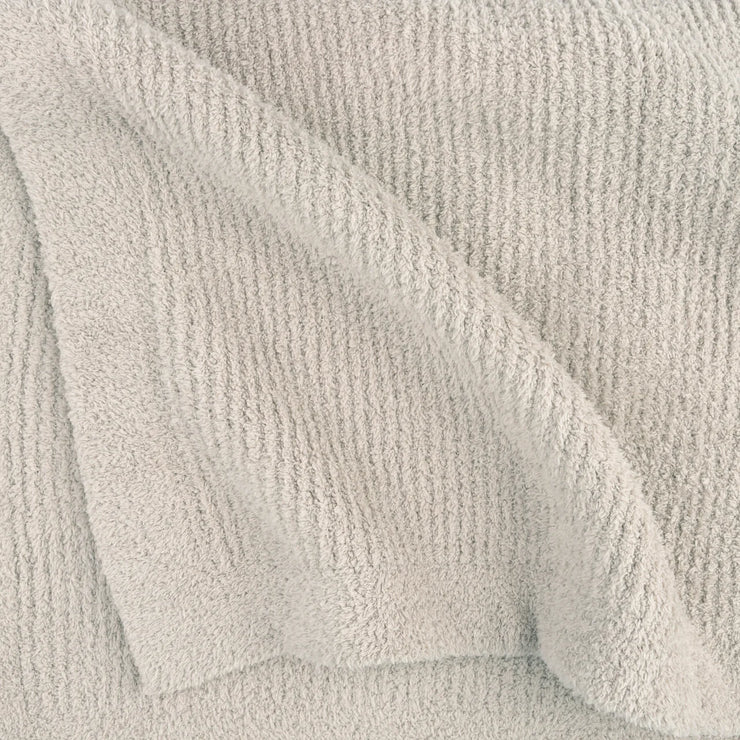 Kashwere Ultra Soft Dark Oatmeal Ribbed Throw Kash Lite