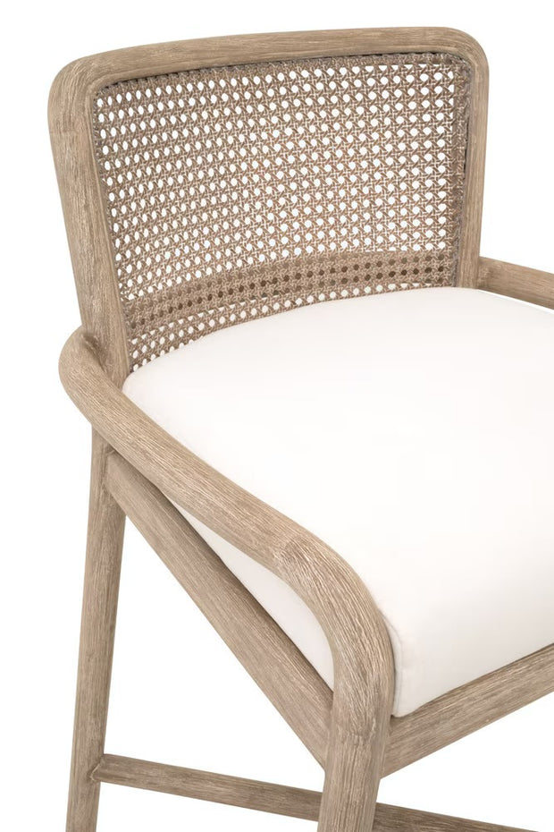 Essentials For Living Avalon Counter Stool ~ LiveSmart Peyton Pearl With Natural Gray Mahogany Frame