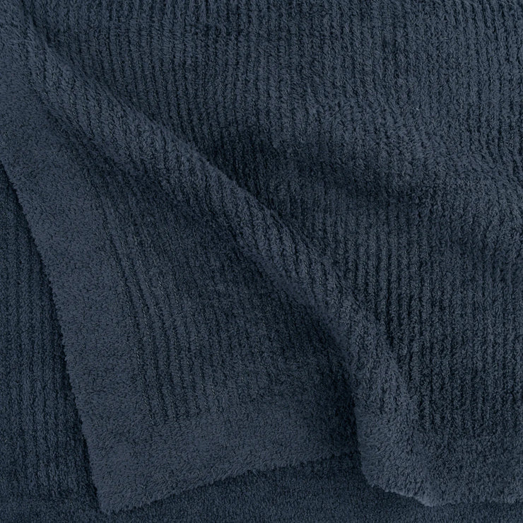 Kashwere Ultra Soft Dark Navy Ribbed Throw Kash Lite