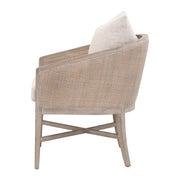 Essentials For Living McGuire Arm Dining Chair ~ LiveSmart Gellar-Linen With Natural Gray Oak & Cane Frame