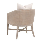 Essentials For Living McGuire Arm Dining Chair ~ LiveSmart Gellar-Linen With Natural Gray Oak & Cane Frame