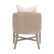 Essentials For Living McGuire Arm Dining Chair ~ LiveSmart Gellar-Linen With Natural Gray Oak & Cane Frame