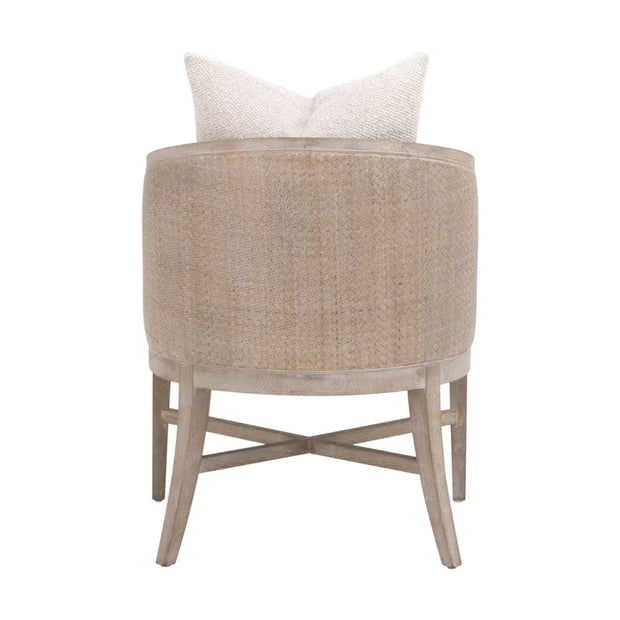 Essentials For Living McGuire Arm Dining Chair ~ LiveSmart Gellar-Linen With Natural Gray Oak & Cane Frame