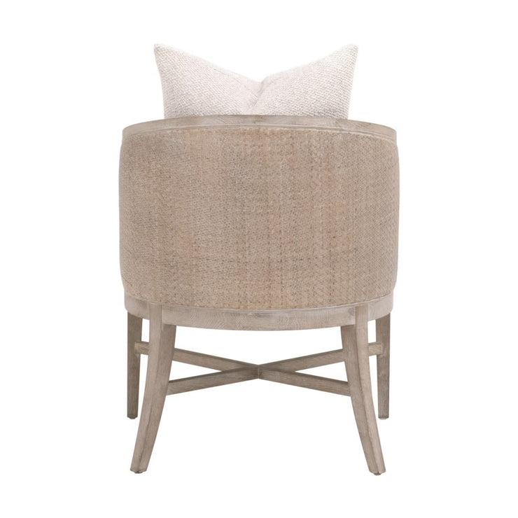 Essentials For Living McGuire Arm Dining Chair ~ LiveSmart Gellar-Linen With Natural Gray Oak & Cane Frame