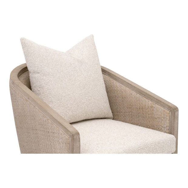 Essentials For Living McGuire Arm Dining Chair ~ LiveSmart Gellar-Linen With Natural Gray Oak & Cane Frame