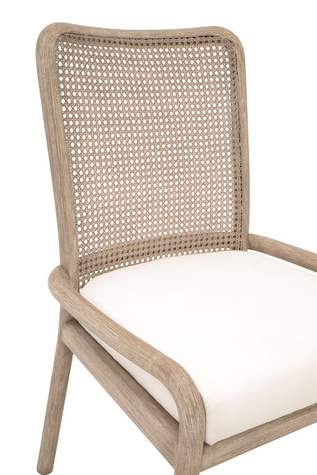 Essentials For Living Avalon Dining Chair~ LiveSmart Peyton Pearl With Natural Gray Mahogany Frame