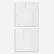 Uttermost Contours Set of 2 White Wood Wall Art Decor