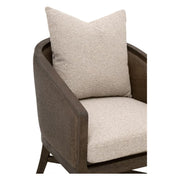 Essentials For Living McGuire Arm Dining Chair ~ LiveSmart Gellar-Jute, Matte Brown Oak With Cane Frame