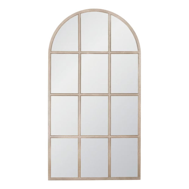 Essentials For Living Grid Arched Mirror ~ Natural Grey Oak