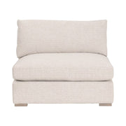 Essentials For Living Newport Outdoor Modular 1- Seat Armless Chair ~ LiveSmart Shapiro-Sand With Desert Accoya Legs