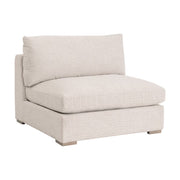 Essentials For Living Newport Outdoor Modular 1- Seat Armless Chair ~ LiveSmart Shapiro-Sand With Desert Accoya Legs
