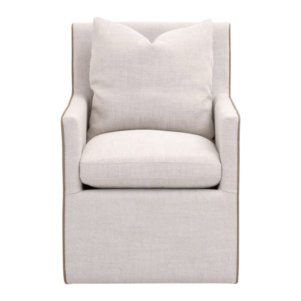 Essentials For Living Harmony Arm Dining Chair ~ Performance Bisque French Linen, Ivanhoe-Toast