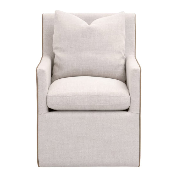 Essentials For Living Harmony Arm Dining Chair ~ Performance Bisque French Linen, Ivanhoe-Toast