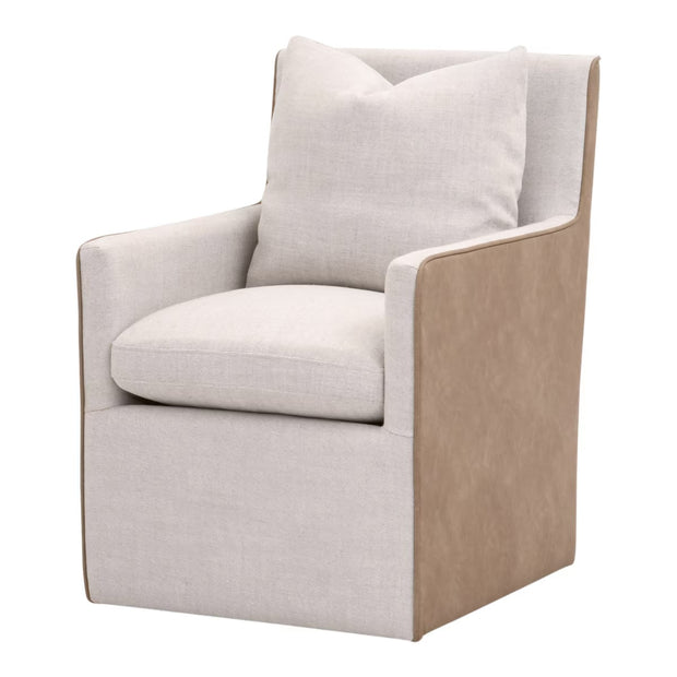 Essentials For Living Harmony Arm Dining Chair ~ Performance Bisque French Linen, Ivanhoe-Toast