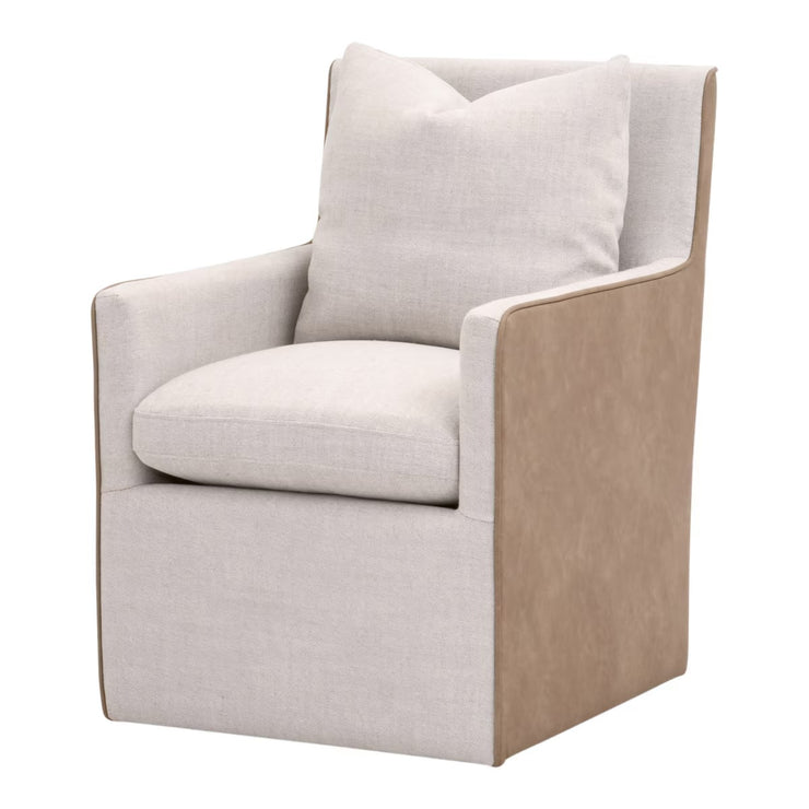 Essentials For Living Harmony Arm Dining Chair ~ Performance Bisque French Linen, Ivanhoe-Toast