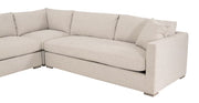 Essentials For Living Newport Outdoor Modular 2- Seat Right Track Arm Sofa ~ LiveSmart Shapiro-Sand With Desert Accoya Legs