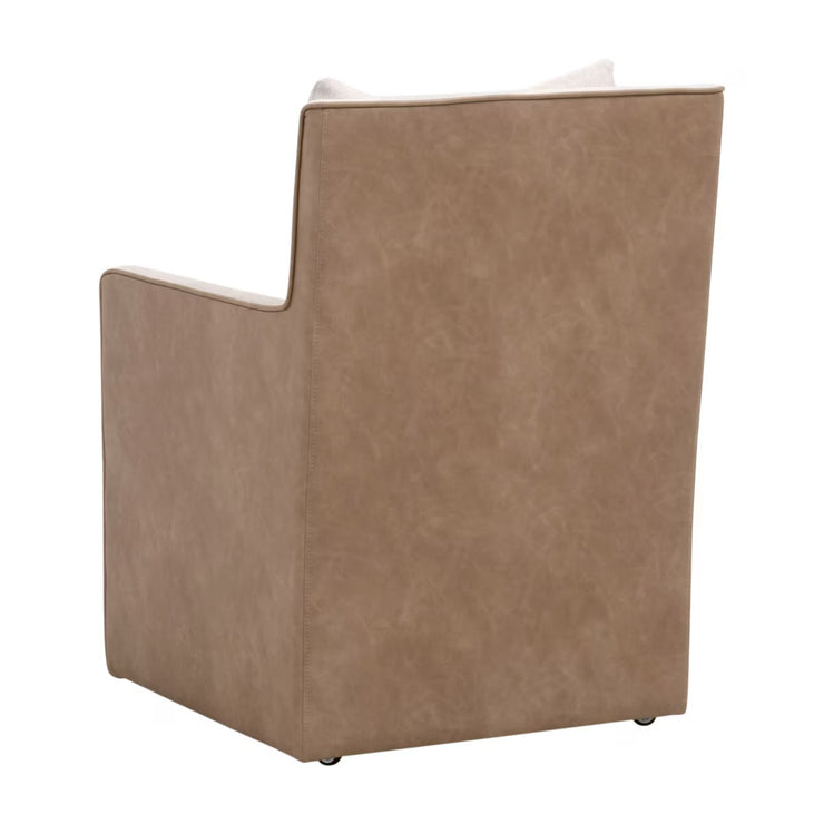 Essentials For Living Harmony Arm Dining Chair ~ Performance Bisque French Linen, Ivanhoe-Toast