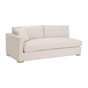 Essentials For Living Newport Outdoor Modular 2- Seat Left Track Arm Sofa ~ LiveSmart Shapiro-Sand With Desert Accoya Legs