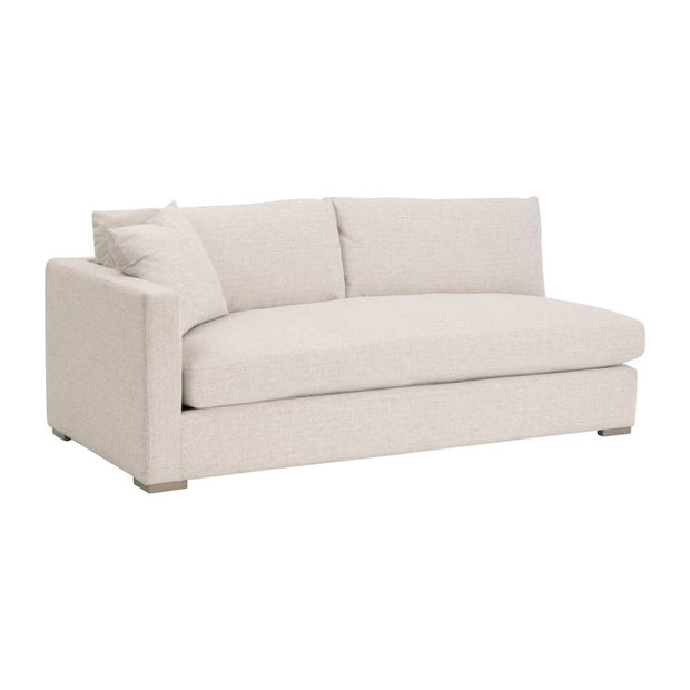 Essentials For Living Newport Outdoor Modular 2- Seat Left Track Arm Sofa ~ LiveSmart Shapiro-Sand With Desert Accoya Legs
