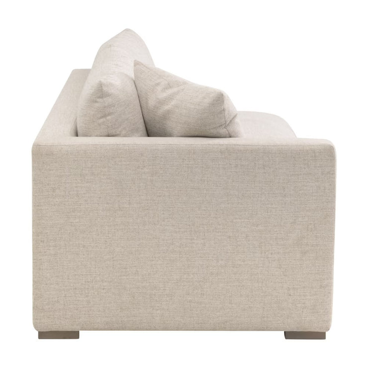 Essentials For Living Newport Outdoor Modular 2- Seat Left Track Arm Sofa ~ LiveSmart Shapiro-Sand With Desert Accoya Legs