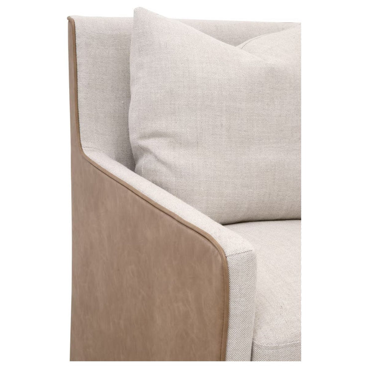 Essentials For Living Harmony Arm Dining Chair ~ Performance Bisque French Linen, Ivanhoe-Toast