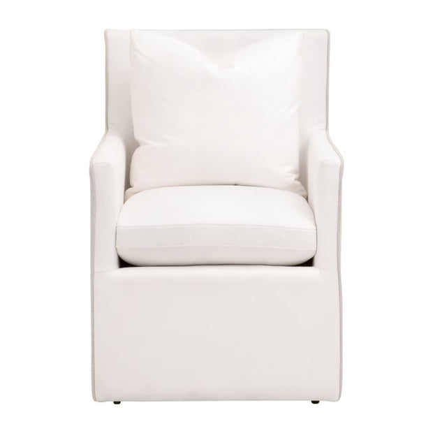Essentials For Living Harmony Arm Dining Chair ~ LiveSmart Peyton-Pearl, Performance Bisque French Linen