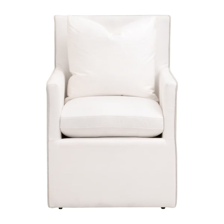 Essentials For Living Harmony Arm Dining Chair ~ LiveSmart Peyton-Pearl, Performance Bisque French Linen