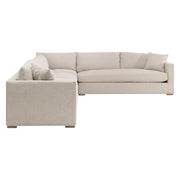 Essentials For Living Newport Outdoor Modular 2- Seat Right Track Arm Sofa ~ LiveSmart Shapiro-Sand With Desert Accoya Legs