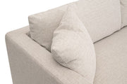 Essentials For Living Newport Outdoor Modular 2- Seat Left Track Arm Sofa ~ LiveSmart Shapiro-Sand With Desert Accoya Legs