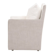 Essentials For Living Harmony Arm Dining Chair ~ LiveSmart Peyton-Pearl, Performance Bisque French Linen