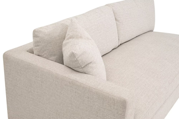 Essentials For Living Newport Outdoor Modular 2- Seat Left Track Arm Sofa ~ LiveSmart Shapiro-Sand With Desert Accoya Legs