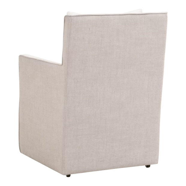 Essentials For Living Harmony Arm Dining Chair ~ LiveSmart Peyton-Pearl, Performance Bisque French Linen