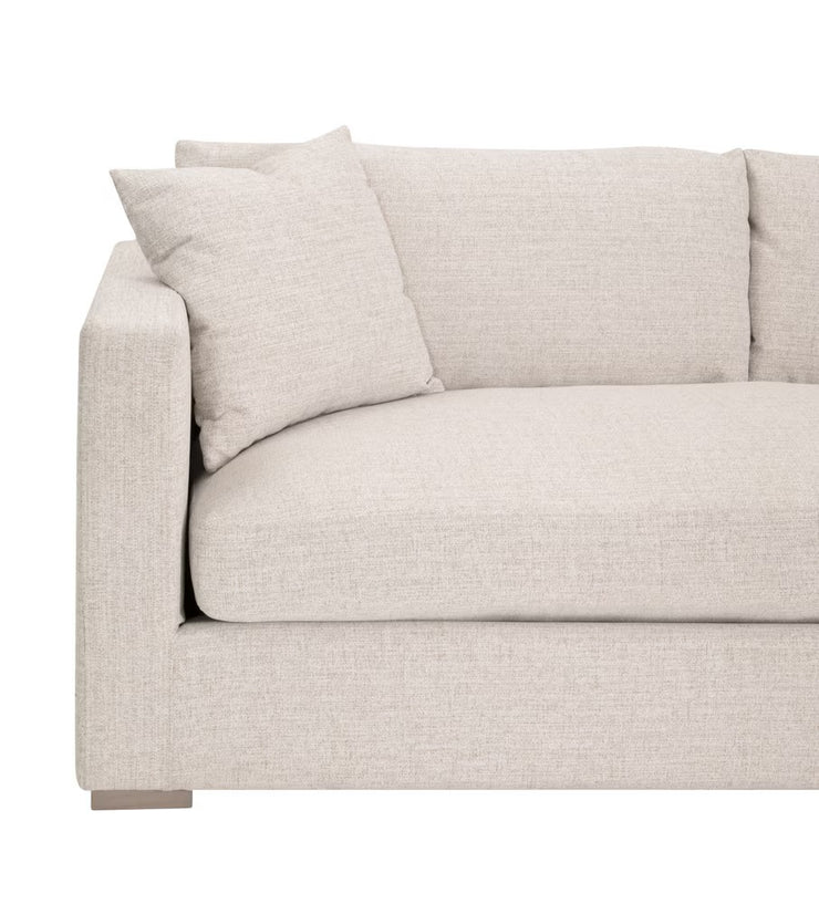 Essentials For Living Newport Outdoor Modular 2- Seat Left Track Arm Sofa ~ LiveSmart Shapiro-Sand With Desert Accoya Legs