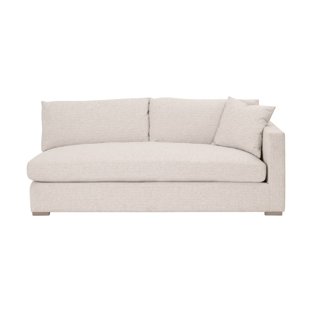Essentials For Living Newport Outdoor Modular 2- Seat Right Track Arm Sofa ~ LiveSmart Shapiro-Sand With Desert Accoya Legs